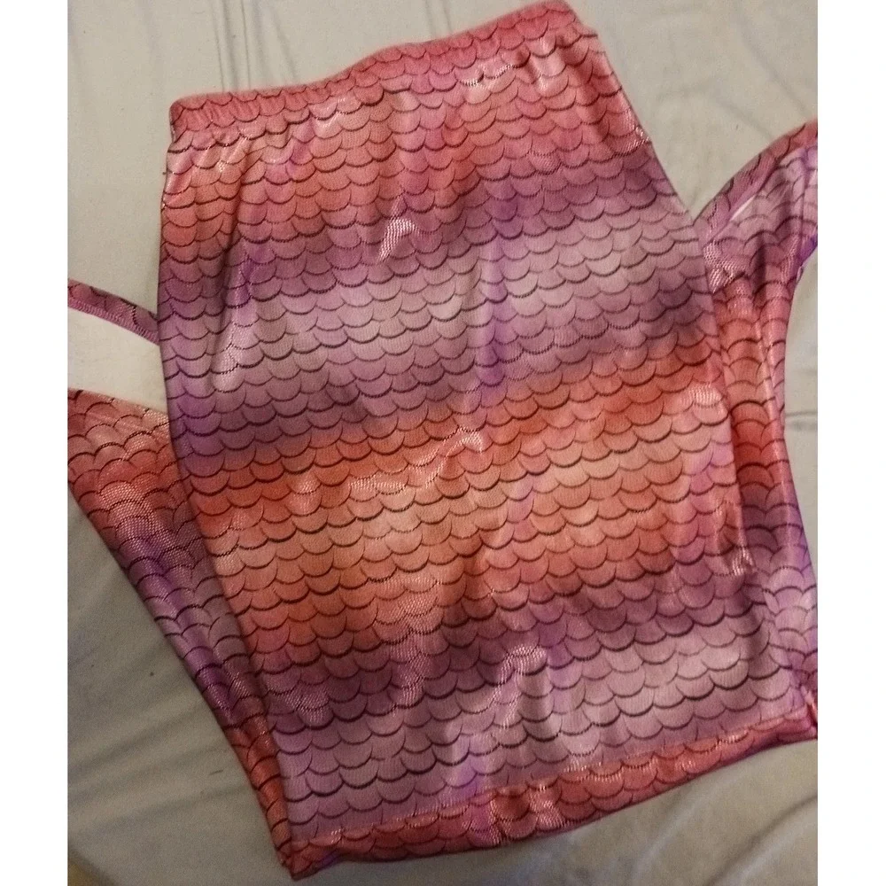 Justice Girls Shiny Mermaid Tail Swimwear Bottom, XS 4/5